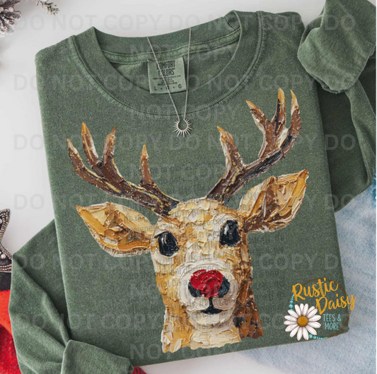 Faux Painted Deer Head