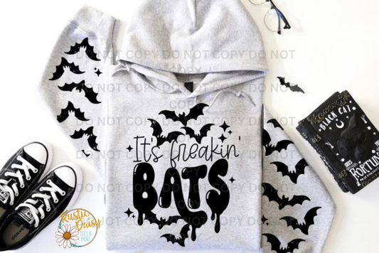 Its Freakin Bats Black (with Sleeve design option)