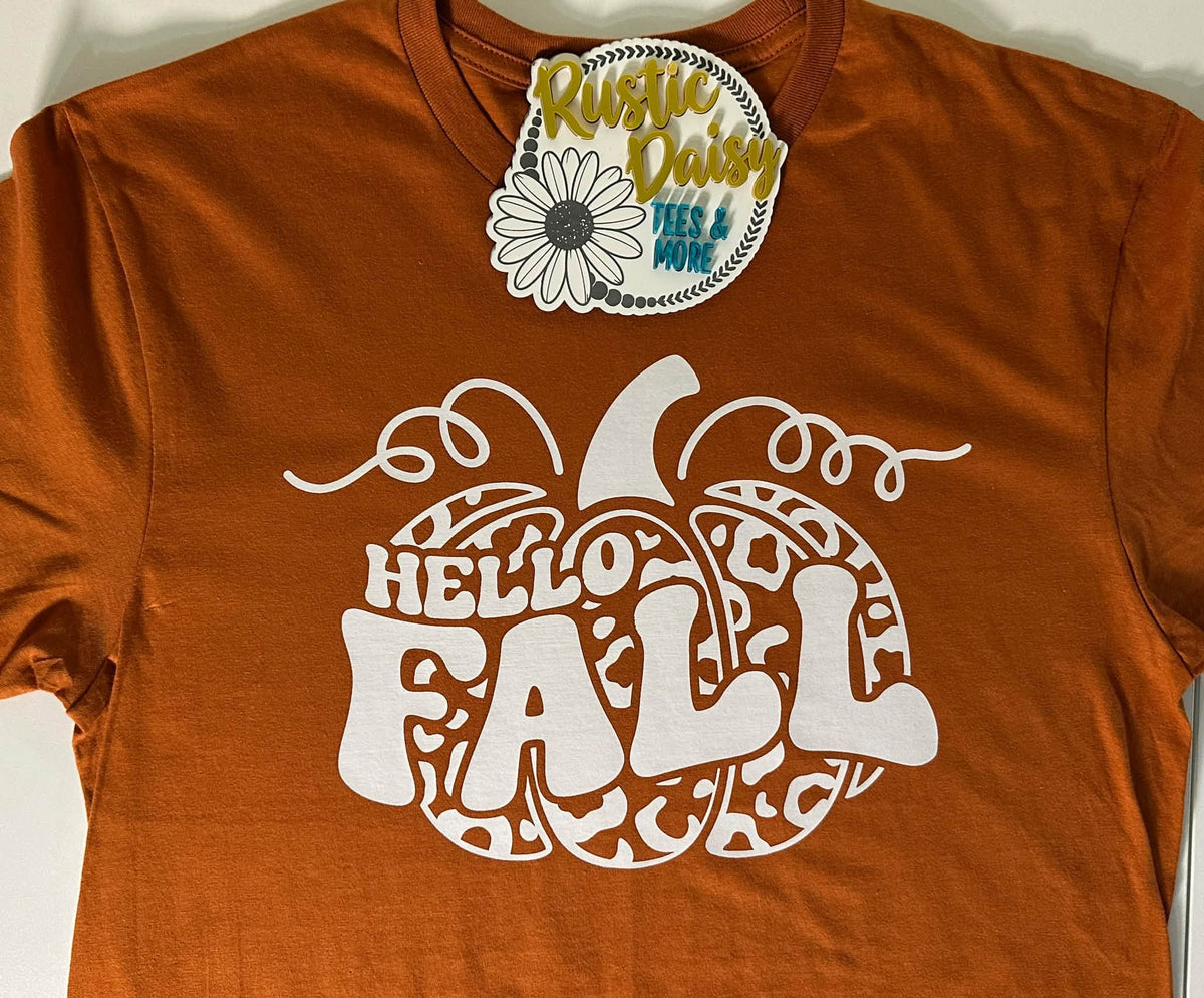 White Hello Fall ( Texas Orange) Pink Dot Discount