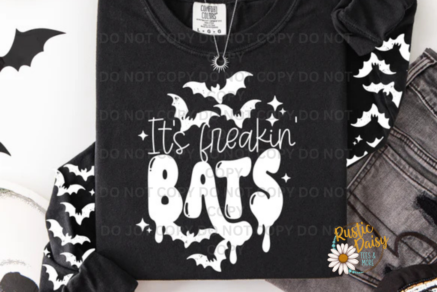 Its Freakin Bats White (with Sleeve design option)