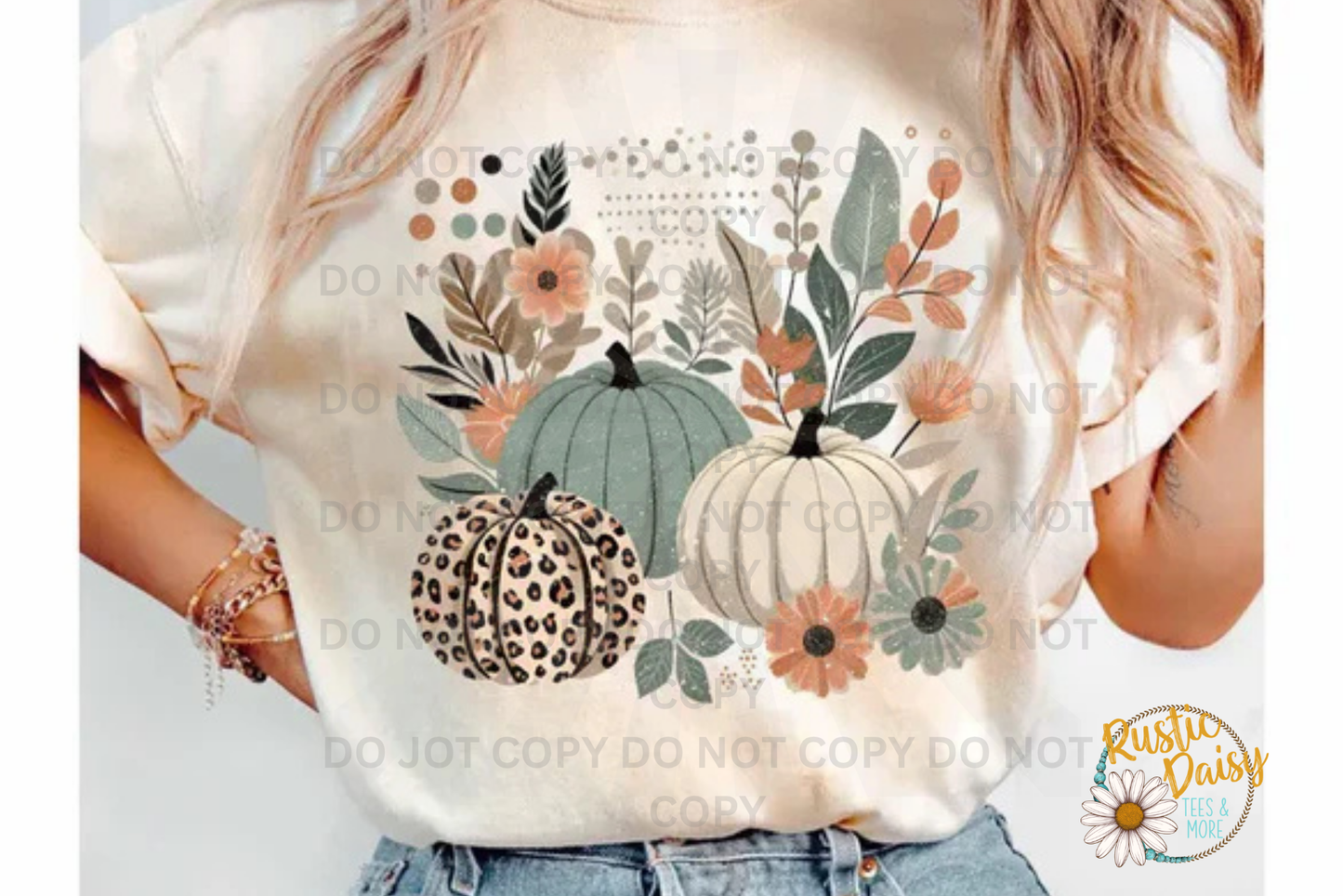 Leopard & Turquoise Pumpkins with Floral