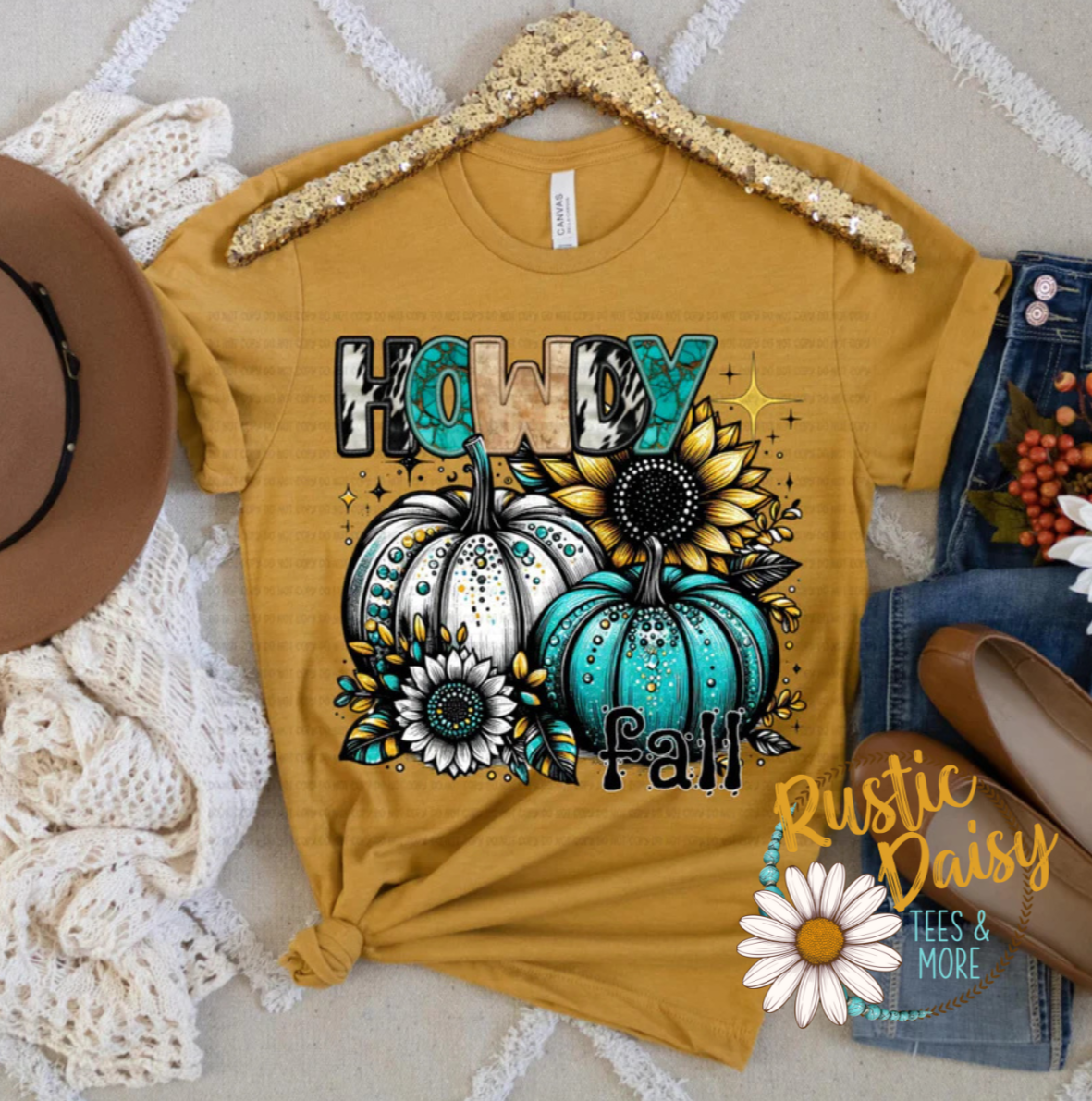 Howdy Fall Teal & Sunflower