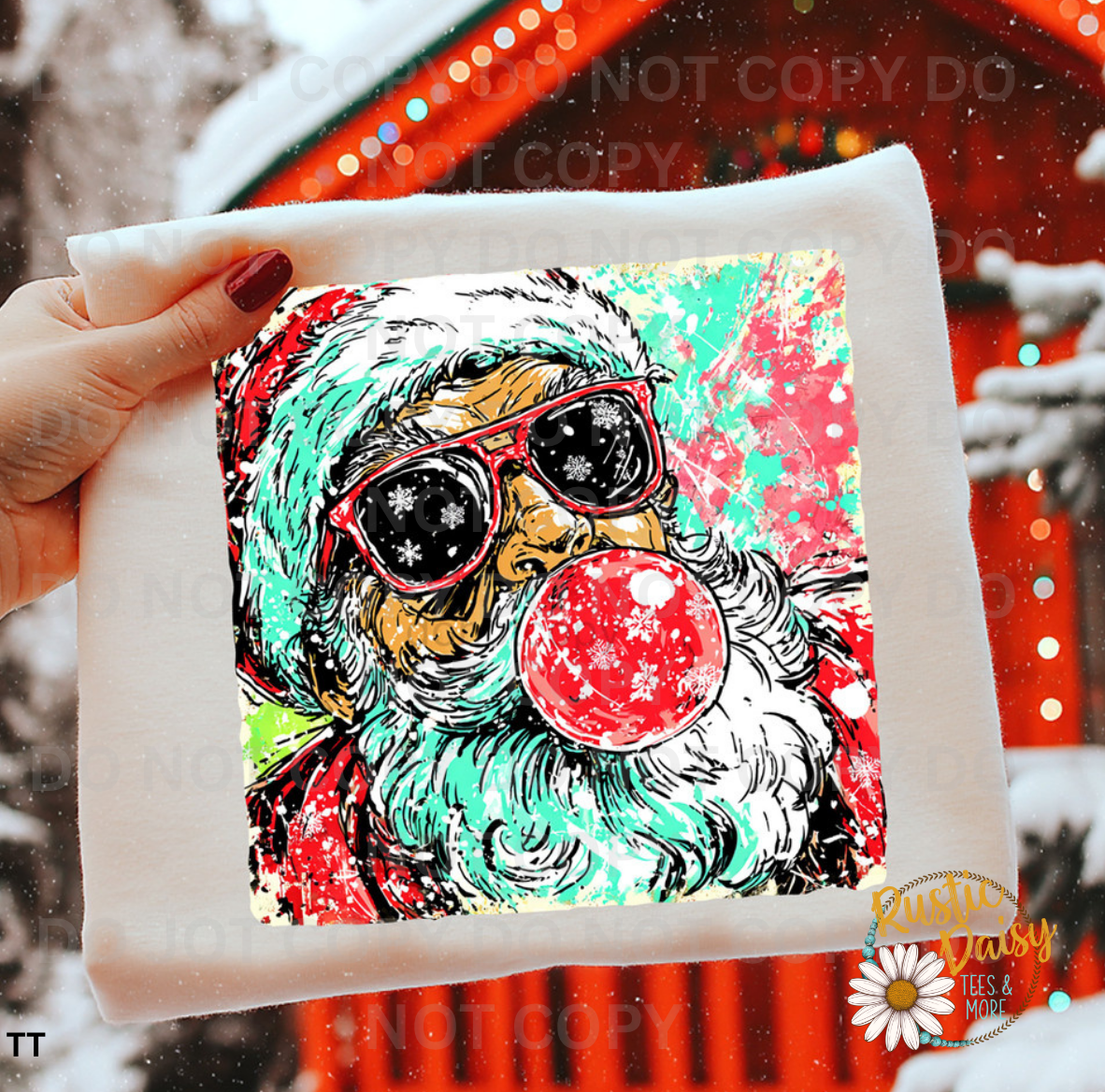 Jolly Santa Blowing Bubblegum