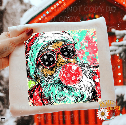Jolly Santa Blowing Bubblegum