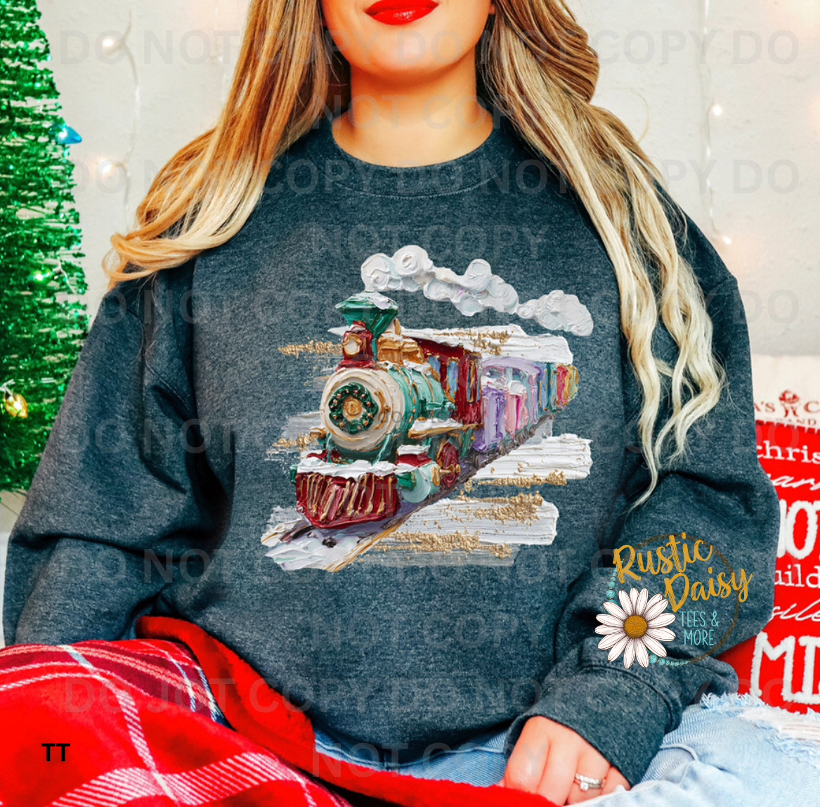 Faux Painted North Pole Train