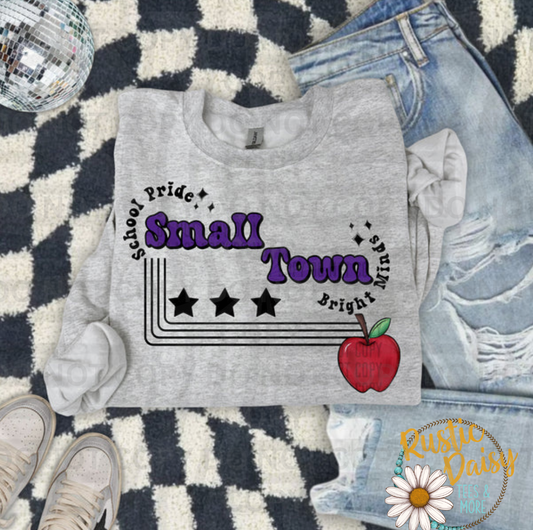 Purple: School Pride Small Town Bright Minds